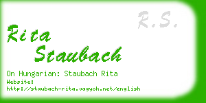 rita staubach business card